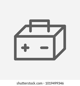 Car battery icon line symbol. Isolated vector illustration of  icon sign concept for your web site mobile app logo UI design.