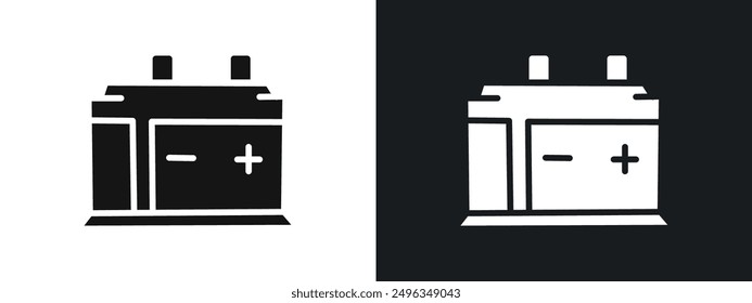Car Battery Icon linear graphics set vector in black