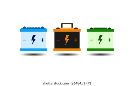 Car battery icon logo button concept vector illustration flat design electric design element charge