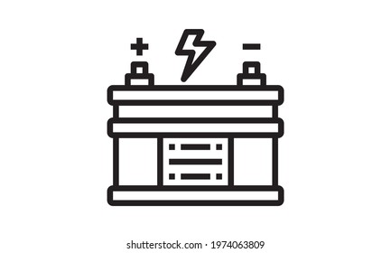 Car Battery icon or logo isolated sign symbol vector illustration - high quality black style vector icons