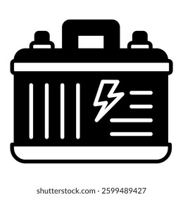 Car Battery Icon in Mixed Glyph Style. Simple Glyph Icon Vector. Simple Vector Design