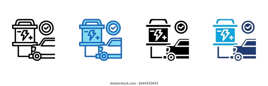 Car Battery icon Multi Style Vector Illustration