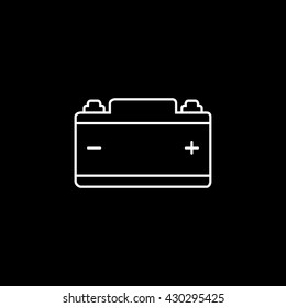 Car Battery Icon On Black Background