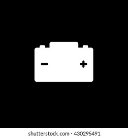 Car Battery Icon On Black Background