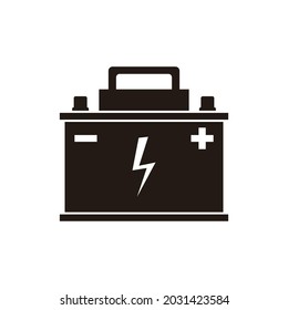 Car battery icon on a white background. Flat style vector illustration