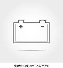 Car battery icon on white background