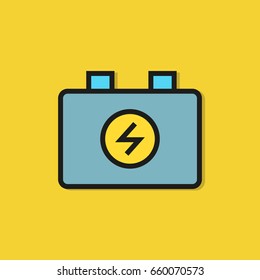 car battery icon on yellow background