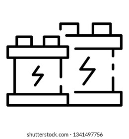Car battery icon. Outline car battery vector icon for web design isolated on white background