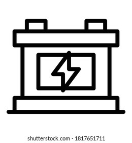 Car battery icon. Outline car battery vector icon for web design isolated on white background