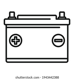 Autobatterie-Symbol Umriss-Autobatterie-Vektorsymbol für Webdesign einzeln auf weißem Hintergrund