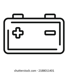 Car battery icon outline vector. Auto vehicle. Motor part