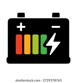 Ícone de bateria de carro com indicador de energia