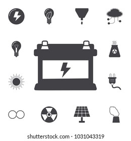 car battery icon. Set of energy icons. Signs and symbols collection icons for websites, web design, mobile app on white background on white background