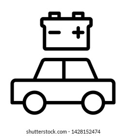 Car battery icon. Simple design. Line vector. Isolate on white background.