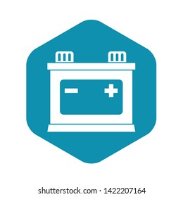 Car battery icon in simple style on a white background vector illustration