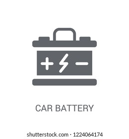 Car Battery Icon. Trendy Car Battery Logo Concept On White Background From Car Parts Collection. Suitable For Use On Web Apps, Mobile Apps And Print Media.