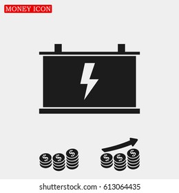 car battery icon, vector best flat icon, EPS