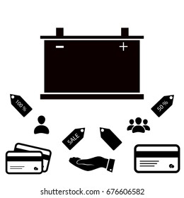 car battery icon. Vector, vector best flat icon, EPS