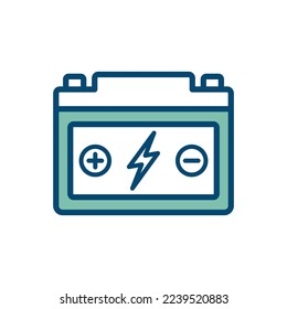 plantilla de diseño vectorial de icono de la batería del coche en fondo blanco