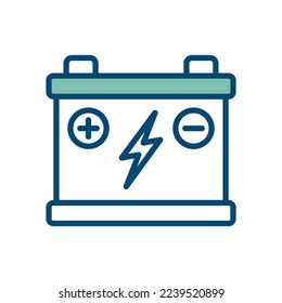 plantilla de diseño vectorial de icono de la batería del coche en fondo blanco