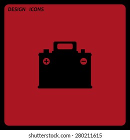 car battery. icon. vector design. Flat design style 