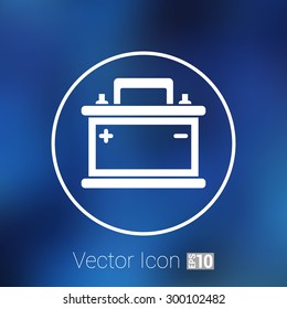 car battery icon vector electric power sign.