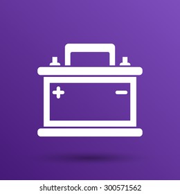 car battery icon vector electric power sign.