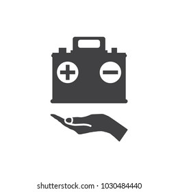 Car Battery Icon Vector flat design style