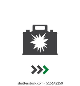 Car Battery Icon Vector flat design style