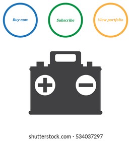 Car Battery Icon Vector flat design style