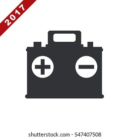 Car Battery Icon Vector flat design style