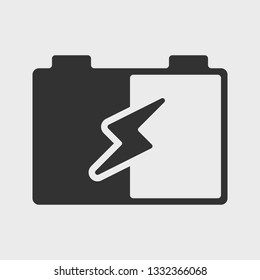 Car battery icon. Vector illustration.
