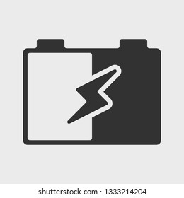 Car battery icon. Vector illustration.