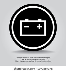 Car battery icon. Vector Illustration.