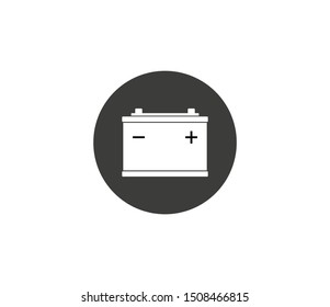 Car battery icon. Vector illustration, flat design.