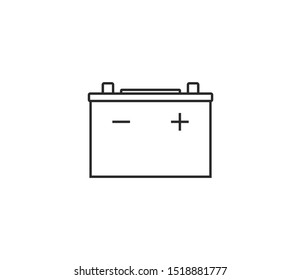 Car battery icon. Vector illustration, flat design.
