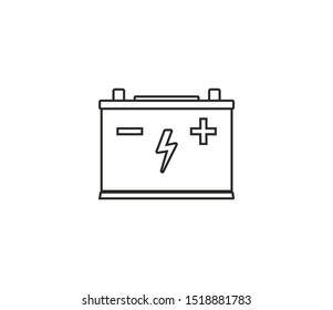 Car battery icon. Vector illustration, flat design.