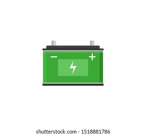 Car battery icon. Vector illustration, flat design.