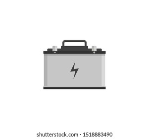 Car battery icon. Vector illustration, flat design.