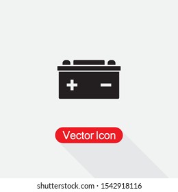 Car Battery Icon Vector Illustration Isolated On Light Gray Background Eps10