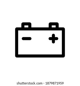 Ilustración vectorial del icono de la batería del coche aislada en fondo blanco. 