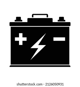 Car battery icon. Vector illustration of vehicle accumulator symbol isolated on white background. Energy storage device.