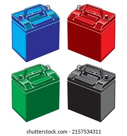 Ilustración del vector de iconos de la batería del coche
