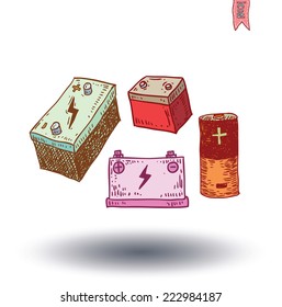  Car battery icon - vector illustration