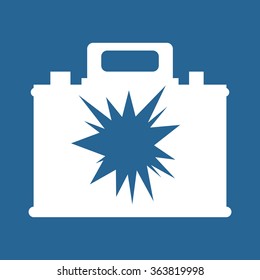 car battery Icon, vector illustration. Modern design. Flat design style