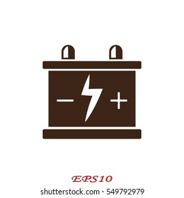 car battery, icon, vector illustration eps10
