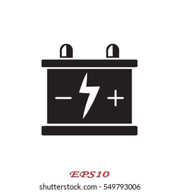 car battery, icon, vector illustration eps10