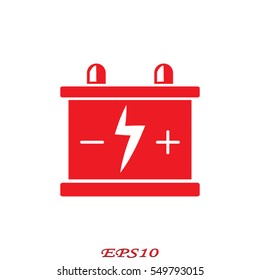 car battery, icon, vector illustration eps10