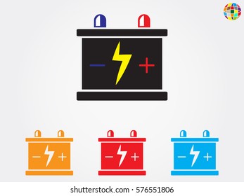 car battery, icon, vector illustration eps10