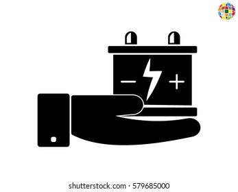 car battery, icon, vector illustration eps10